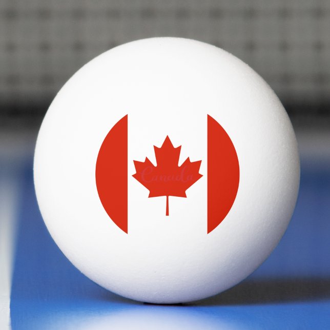 Canada Red & White Canadian Flagga Maple Löv Pingisboll (canada canadian flag ping pong ball)