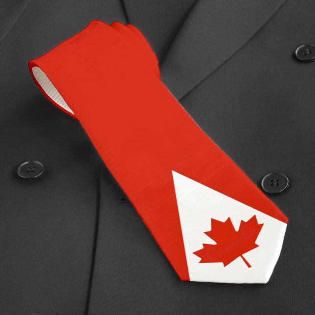 Canada Red White Canadian Flagga Maple Löv Slips (Canada Red White Canadian Flag Maple Leaf Neck Tie)