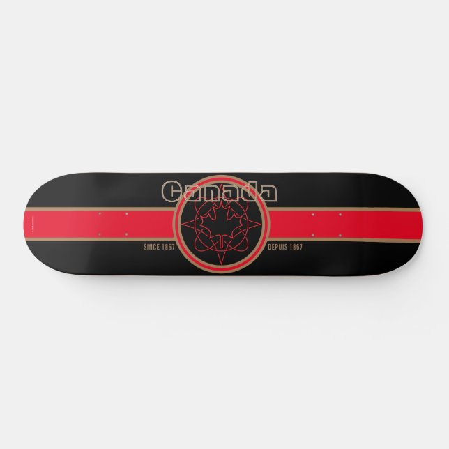 Canada sedan 1867 (Svart) Skateboard (Horz)