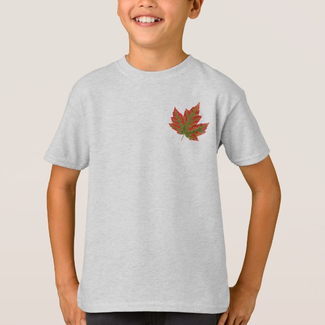 Canada Shirts Barn Autumn Kanada Maple Löv Shirt T-shirt (Framsida)