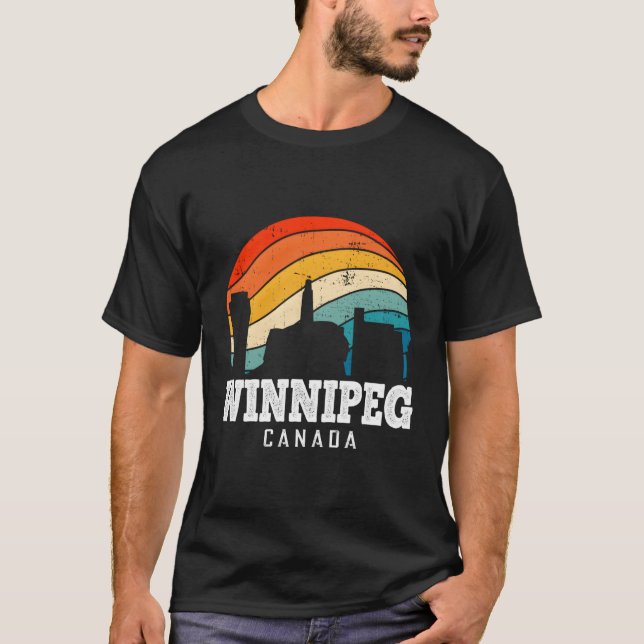 Canada Skyline City Winnipeg T Shirt (Framsida)