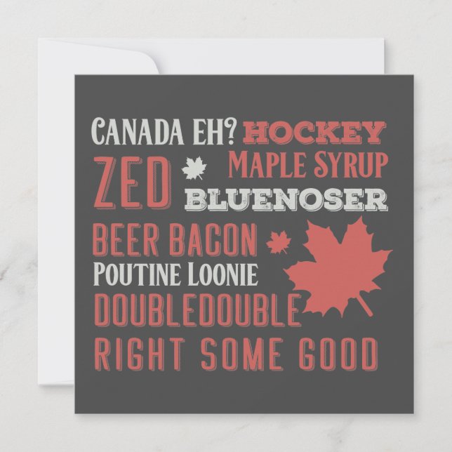 Canada Slang Tunnelbanan Art Flat Greeting Card Kort (Framsida)