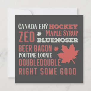Canada Slang Tunnelbanan Art Flat Greeting Card Kort