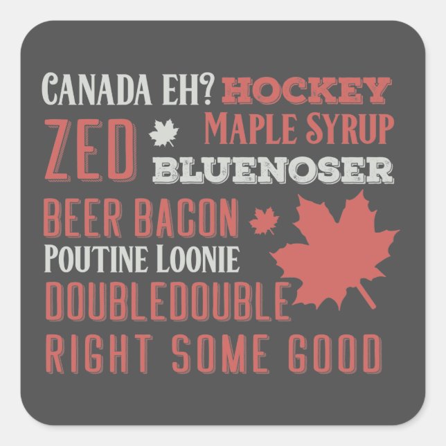 Canada Slang Tunnelbanan Art Fyrkantigt Klistermärke (Framsida)