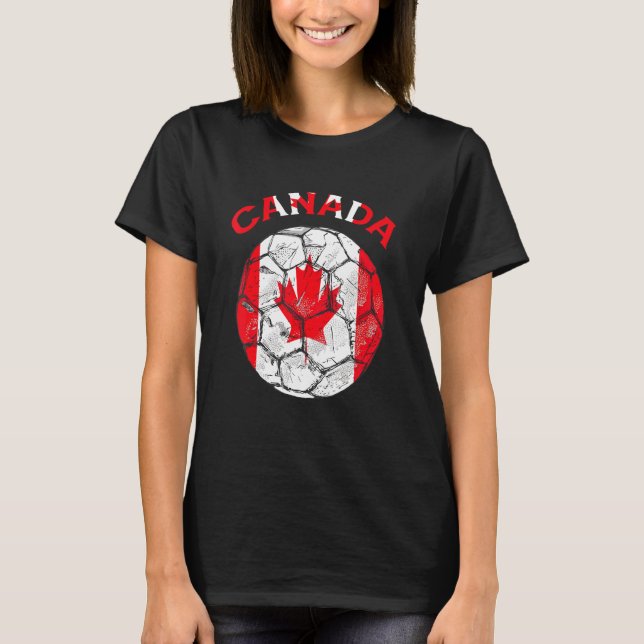 Canada Soccer 2022 Kids canadian Flag for Football T Shirt (Framsida)