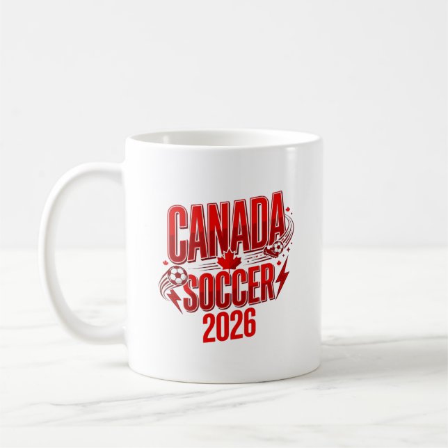Canada Soccer 2026 Soccer Bold Land Typografi  Kaffemugg (Vänster)