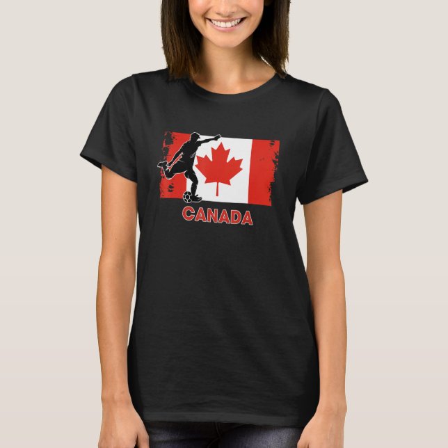 Canada Soccer Fan  2022 National Football Team Fla T Shirt (Framsida)