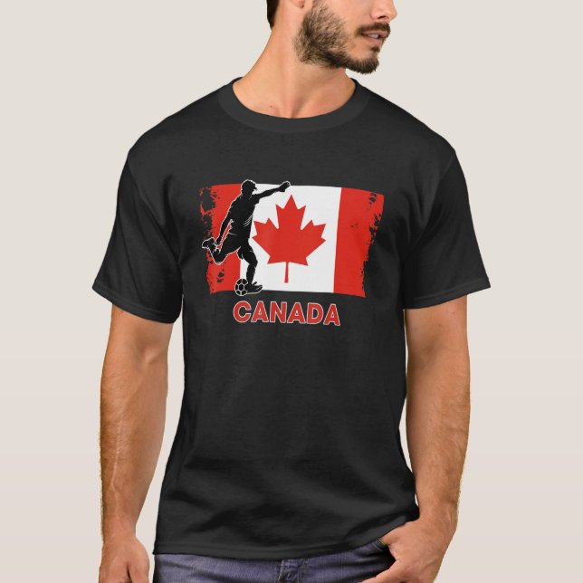 Canada Soccer Fan  2022 National Football Team Fla T Shirt (Framsida)
