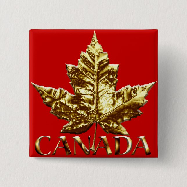 Canada Souvenir Button Guld Medal Canada Buttons Knapp (Framsida)