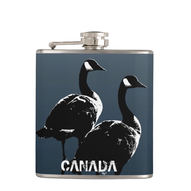 Canada Souvenir Flask Anpassningsbar Canada Goose  Fickplunta (Framsidan)