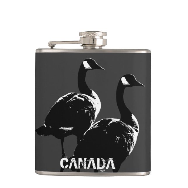 Canada Souvenir Flask Anpassningsbar Canada Goose  Fickplunta (Framsidan)