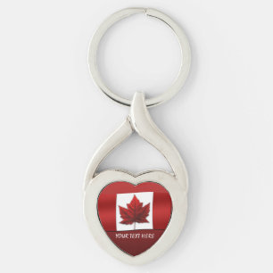Canada Souvenir Nyckelrings Anpassningsbar Canada Twisted Heart Silverfärgad Nyckelring
