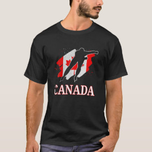 Canada Speed Skating Canadian Flagga T Shirt