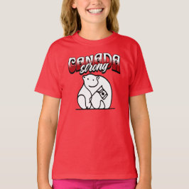 Canada Strong Polar Bear Canadian Flagga T Shirt
