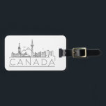 Canada Stylized Skyline Luggage Tag Bagagebricka<br><div class="desc">Ett unikt bagagemärke som representerar Kanadas vackra land.  Den här märkrn illustrerar stadens unika skylt med namn under.</div>
