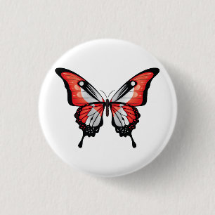 Canada Swallowtail Butterfly Flagga Sticker Knapp