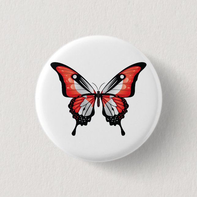 Canada Swallowtail Butterfly Flagga Sticker Knapp (Framsida)