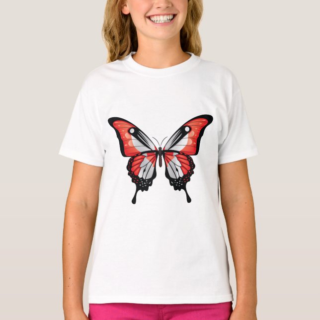 Canada Swallowtail Butterfly Flagga Sticker T Shirt (Framsida)