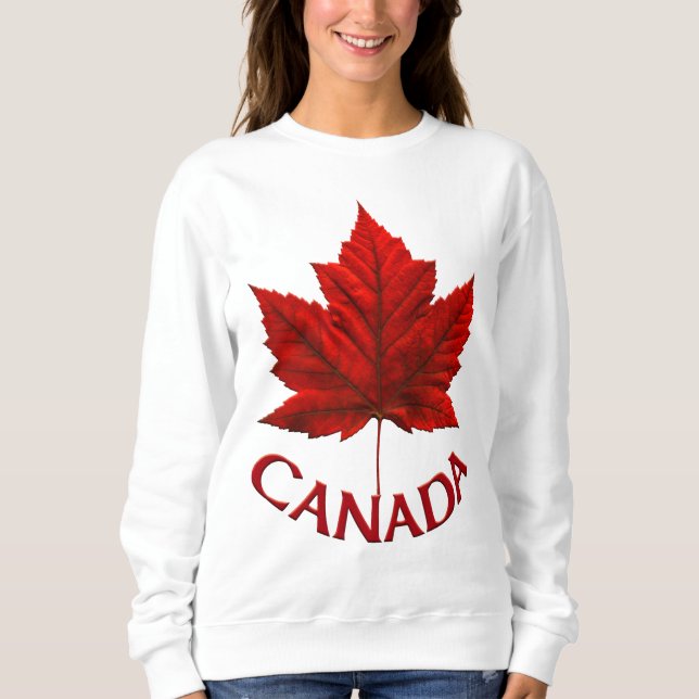 Canada Sweatshirt Women's Canada Shirts Customize T Shirt (Framsida)