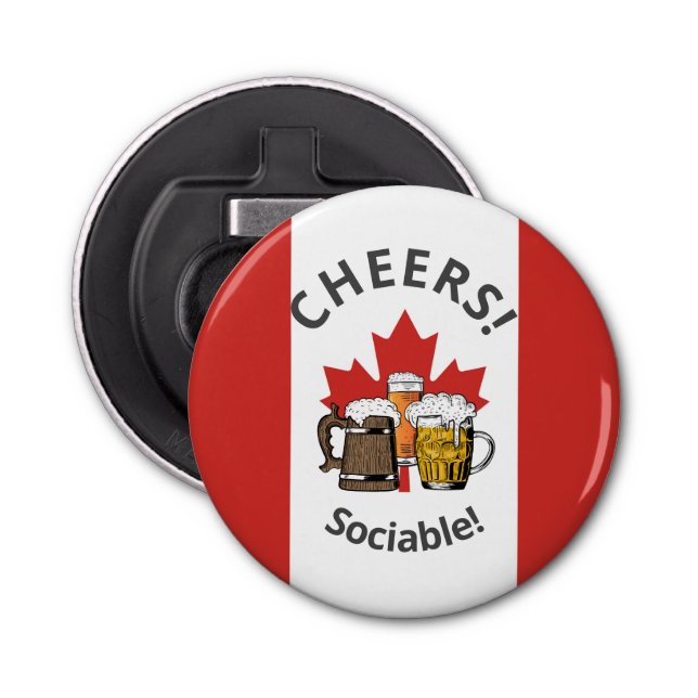 CANADA Tecknad 3 Öl Cheers Sociable Sociable Flasköppnare (Framsidan)