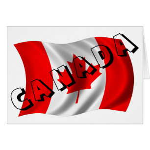 CANADA-text på kanadensisk Flagga Hälsningskort
