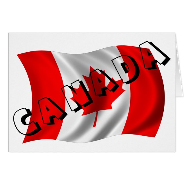 CANADA-text på kanadensisk Flagga Hälsningskort (Framsidan Horizontal)