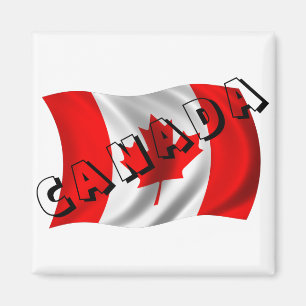 CANADA Text på kanadensisk Flagga Magnet