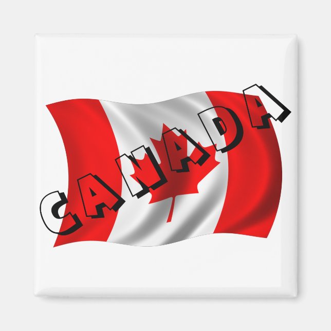 CANADA Text på kanadensisk Flagga Magnet (Framsidan)