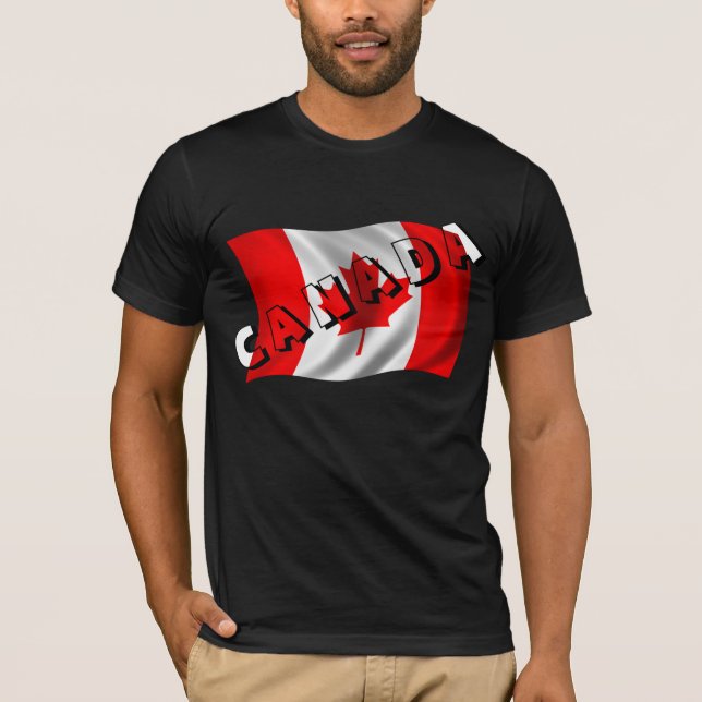 CANADA-text på kanadensisk Flagga Tee (Framsida)