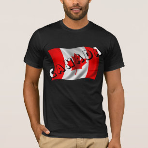 CANADA-text på kanadensisk Flagga Tee Shirt