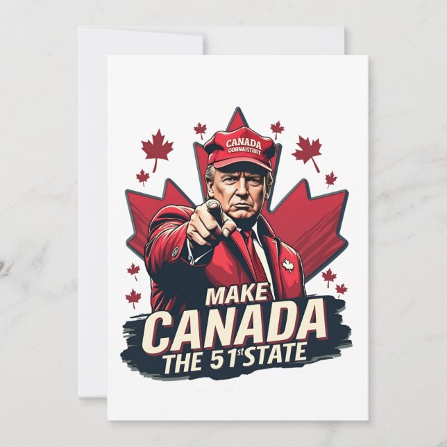 Canada the 51st State Trump Canadian Inbjudningar (Framsida)