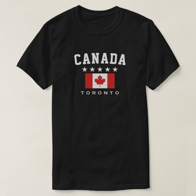 Canada Toronto Femstjärnig Flagga T Shirt (Design framsida)