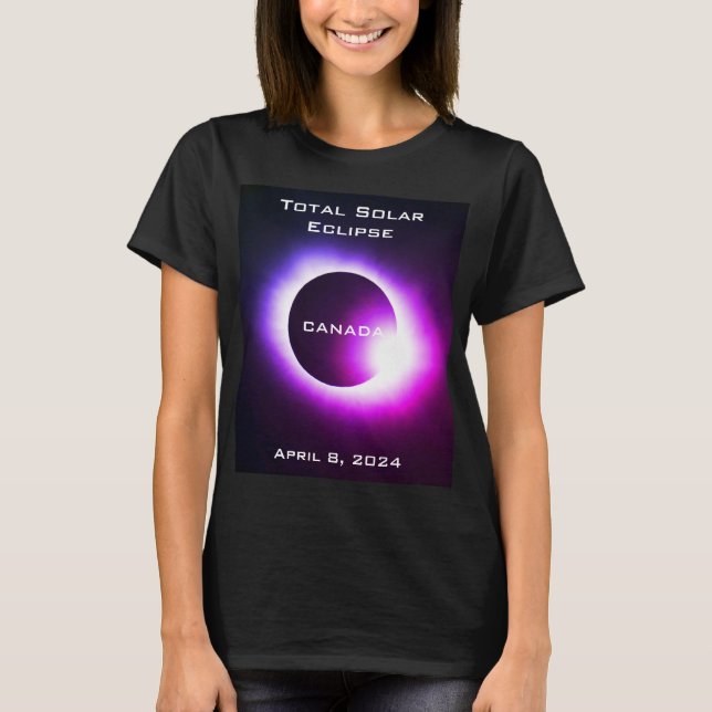CANADA Total solcellsklipse 8 april 2024 T Shirt (Framsida)