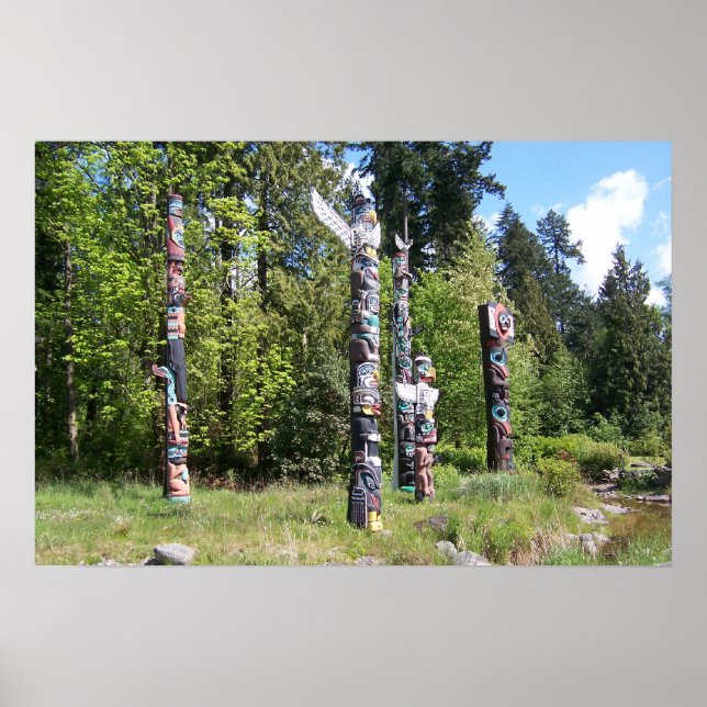 CANADA, Totem Poles, Vancouver, BC Poster (Framsidan)