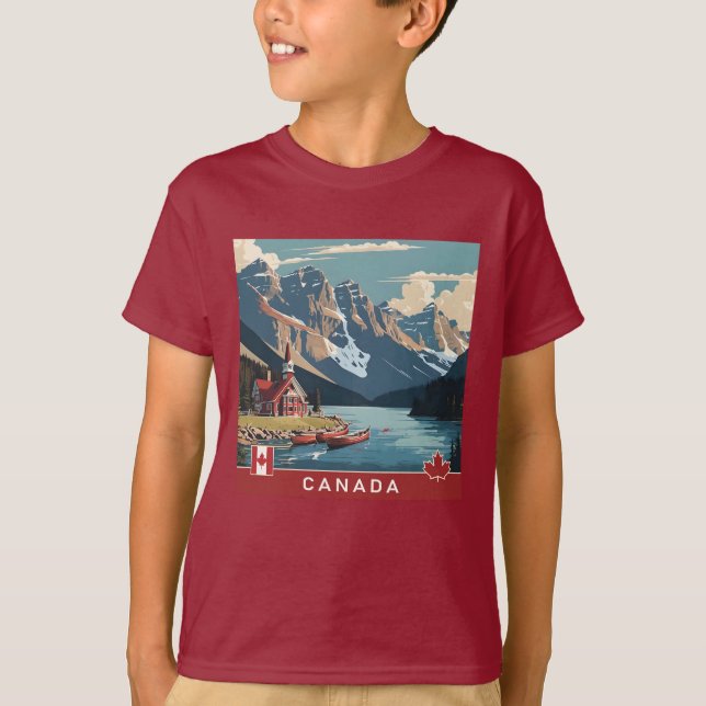 Canada Travel Poster T Shirt (Framsida)