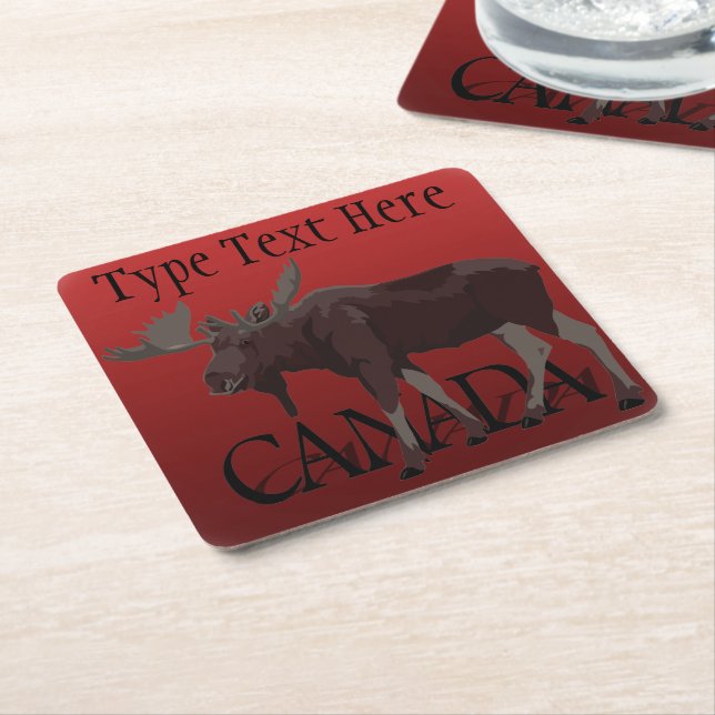 Canada Underlägg Moose Art Canada Drink Coasters Papper Kvadrat (Vinklad)