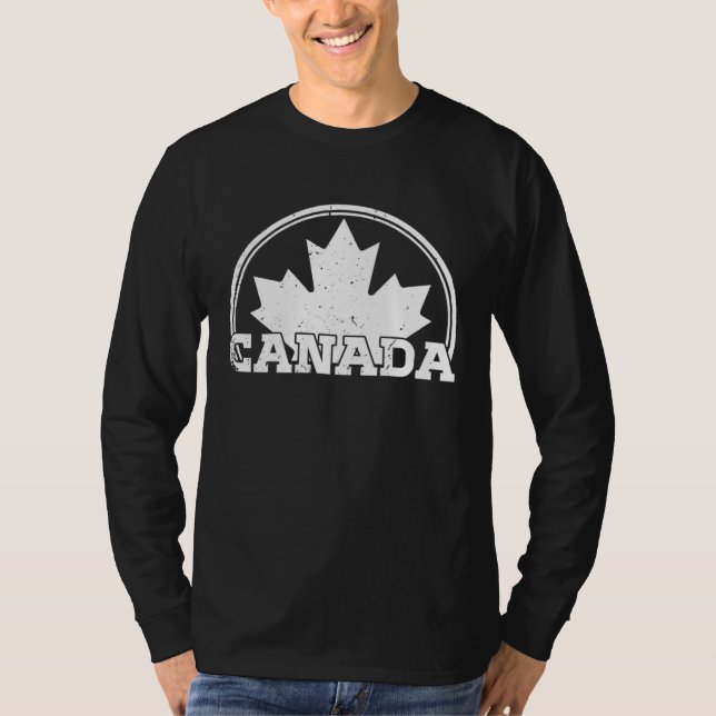 Canada USA America Hockey Canadian Maple Leaf  1 T Shirt (Framsida)