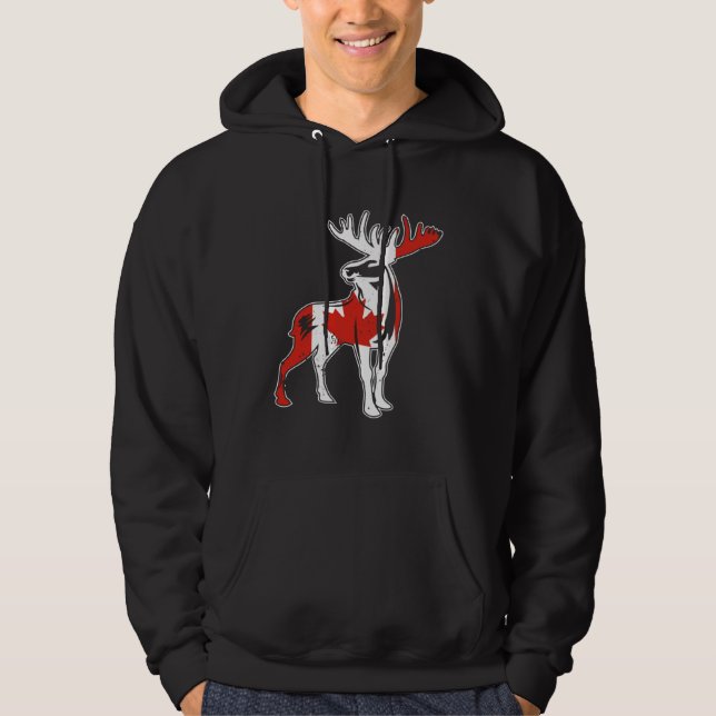 Canada USA America Hockey Canadian Maple Leaf  3 Hoodie (Framsida)