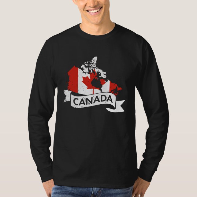 Canada USA America Hockey Canadian Maple Leaf  6 T Shirt (Framsida)