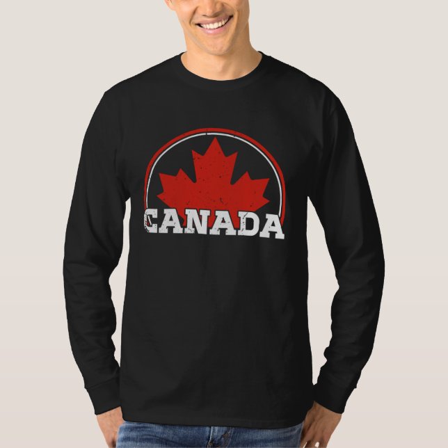 Canada USA America Hockey Canadian Maple Leaf  7 T Shirt (Framsida)