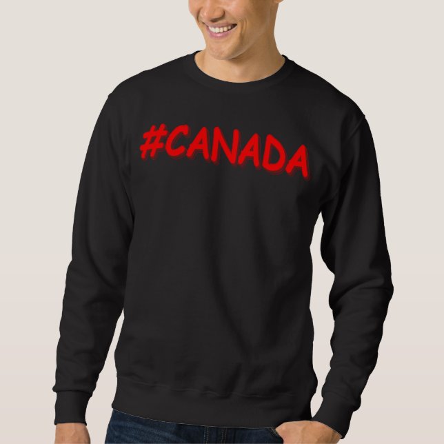 "#CANADA" Utkastuttrycksdesign. Köp nu Lång Ärmad Tröja (Framsida)