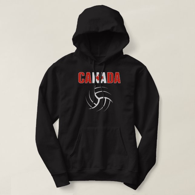 Canada Volleyball Älskare Jersey Canadian Flagga S Hoodie (Design framsida)