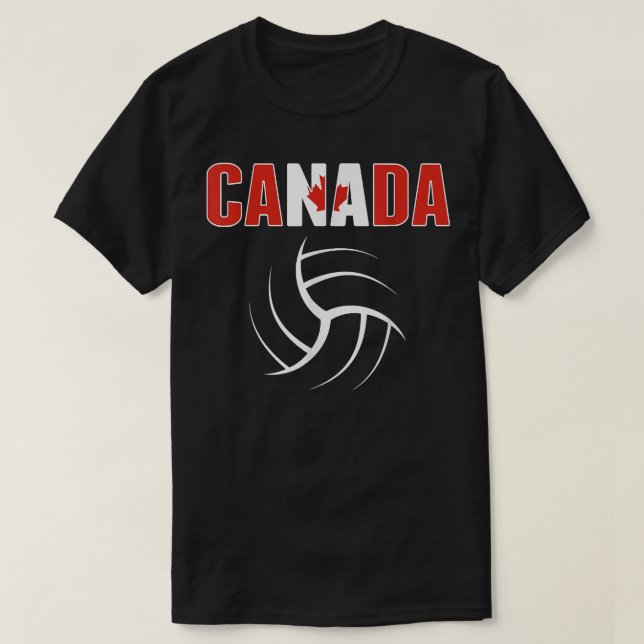 Canada Volleyball Älskare Jersey Canadian Flagga S T Shirt (Design framsida)