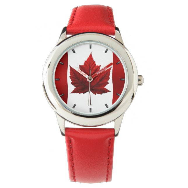 Canada Watch Canadian Flagga Souvenir Wristwatch Armbandsur (Framsida)