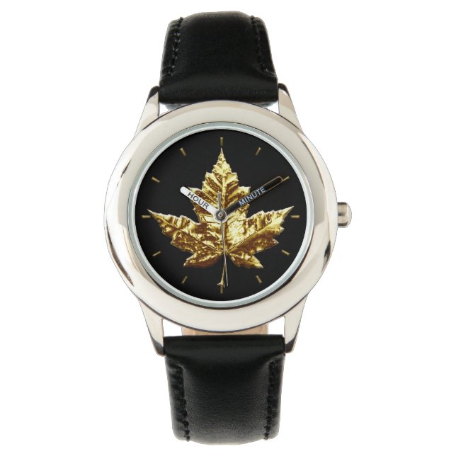 Canada Watch Guld Canada Souvenir Wrist Watch Armbandsur (Framsida)