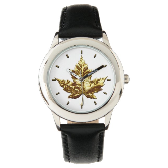 Canada Watch Guld Canada Souvenir Wrist Watch Armbandsur (Framsida)