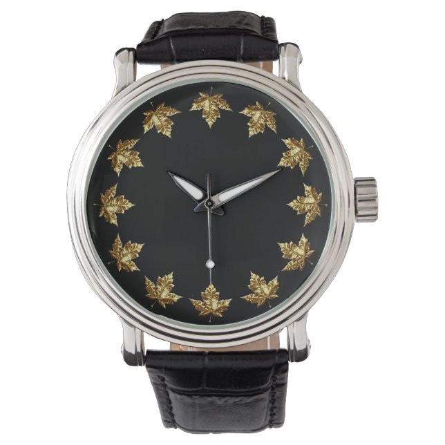 Canada Watch Guld Canada Souvenir Wrist Watch Armbandsur (Framsida)