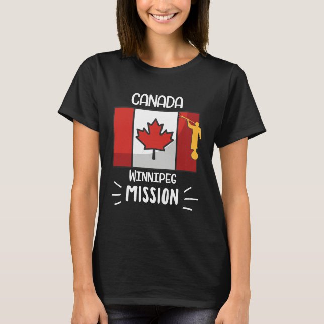 Canada Winnipeg Mormon LDS Mission Missionary T Shirt (Framsida)