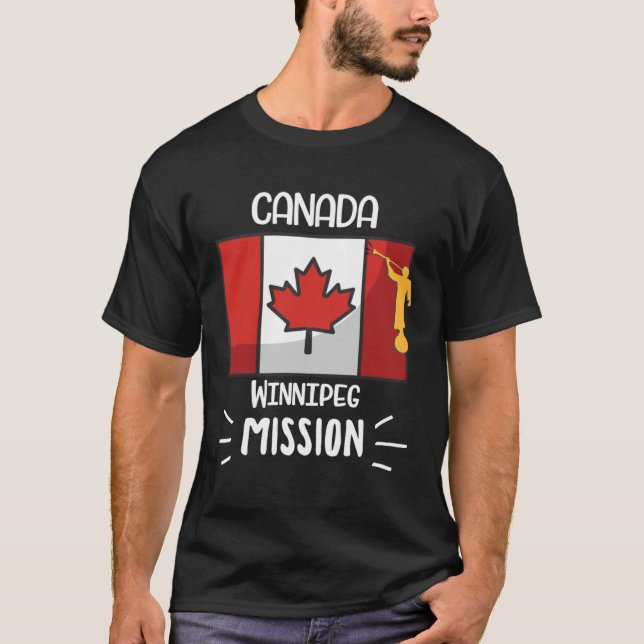 Canada Winnipeg Mormon LDS Mission Missionary T Shirt (Framsida)