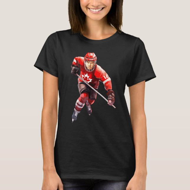 Canada Women Men Hockey T Shirt (Framsida)